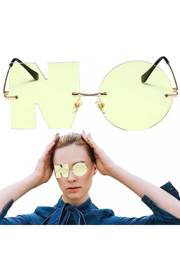 Cyhamse soleil lettre NO,soleil drôles irrégulières | 2023 Lettre Aucune nouveauté Lunettes Conception sans monture Anti-UV V