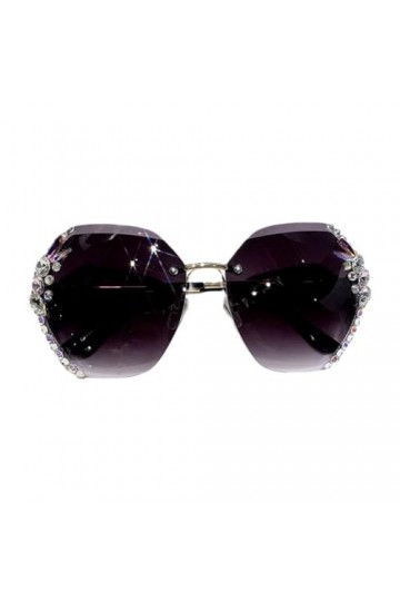 budiniao Verres polarisés élégants Vintage strass lunettes de soleil pour hommes femmes bloquent léblouissement clairement r