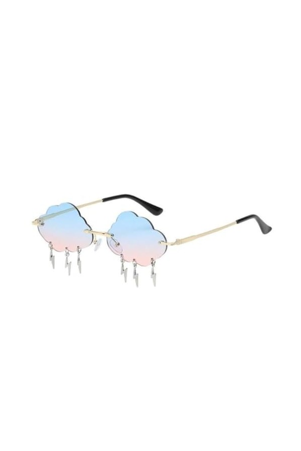 Crazyview Lunettes de soleil de luxe en forme de nuage tendance rétro sans monture gland drôle en forme de nuage accessoires 