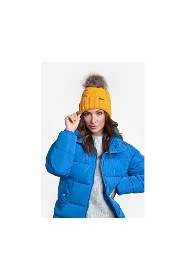 PaMaMi Bonnet pour Femme I 85% Acrylique et 15% Polyamide I Circonférence : 55-58 cm I Gel Mordant I Chaleur Optimale I Bonne