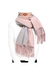 ehsbuy Echarpe Femme Cachemire Hiver Réversible Pashmina Longues Grande Épais Chaude Écharpes avec Gland Pour Cadeau Mariage