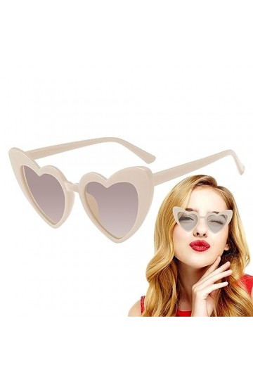 Ohicki Lunettes de soleil en forme de cœur pour femme, surdimensionnées, tendance et tendance, style rétro, protection UV, lu