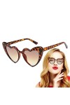 Ohicki Lunettes de soleil en forme de cœur pour femme, surdimensionnées, tendance et tendance, style rétro, protection UV, lu