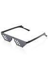 Lunettes de Mosaïque Pixel 8 Bits Lunettes de Soleil Unisexes Lunettes de Soleil de Joueur Anti-UV Lunettes Cool pour Hommes 