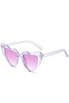 DEZ 1Pc Lunettes Coeur,Lunette Coeur Vintage - Mode Rétro Lunettes De Soleil Coeur Femme Vintage Heart Glasses Unisex Uv400,L