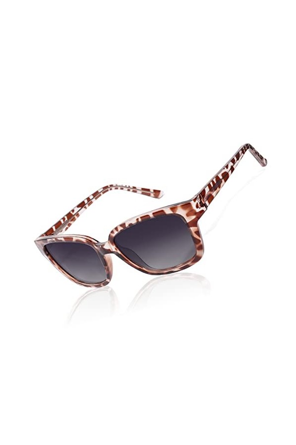 Lunettes de soleil polarisées rectangulaires pour femme avec protection UV Tortue photochromique 