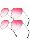 Boao 2 Paires de Lunettes Spécifications Hippies Lunettes en Forme de Coeur pour Accessoire Déguisement Hippie, Cadre Or Rose