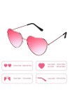 Boao 2 Paires de Lunettes Spécifications Hippies Lunettes en Forme de Coeur pour Accessoire Déguisement Hippie, Cadre Or Rose