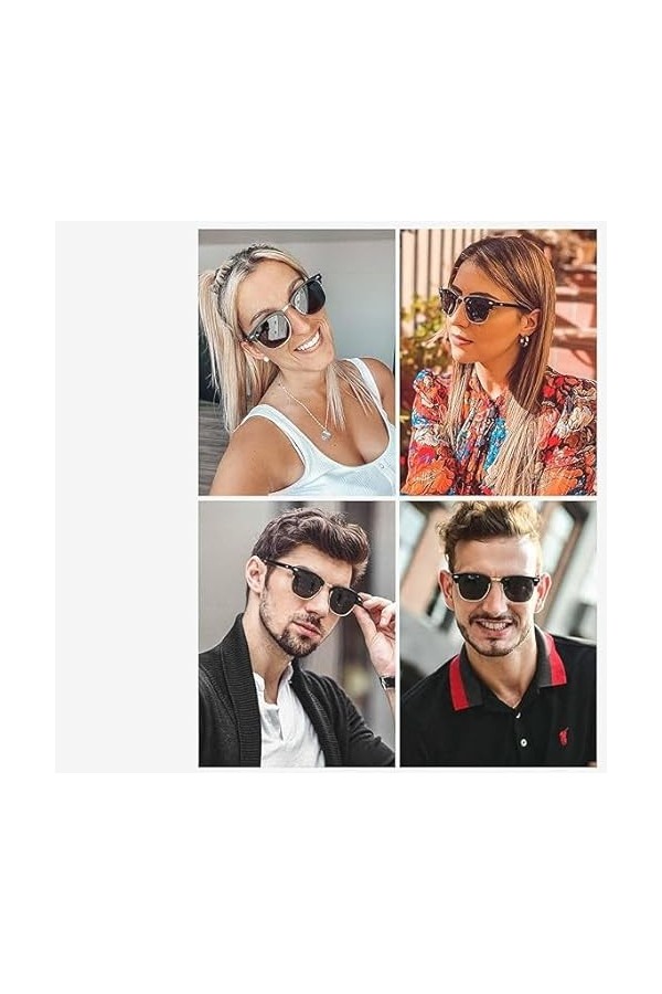 Puffdogs Lunettes de soleil unisexes Lunettes de soleil Hommes et Femmes Classique Rétro Protecteur Lunettes de soleil rectan