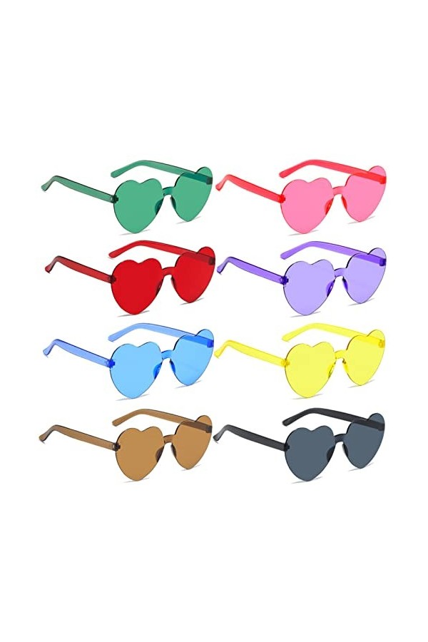 Lunettes de soleil en forme de cœur, lunettes de soleil, lunettes de soleil en forme de cœur, lunettes de soleil transparente