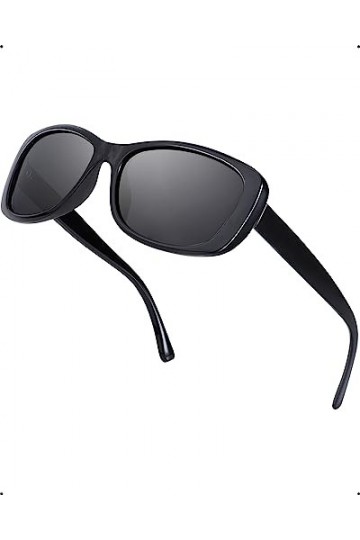 LVIOE Lunettes de Soleil Femme Polarisées Mode Rétro Vintage UV400 Protection