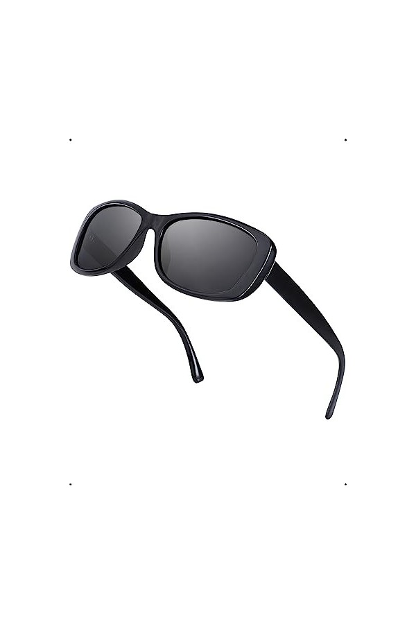 LVIOE Lunettes de Soleil Femme Polarisées Mode Rétro Vintage UV400 Protection
