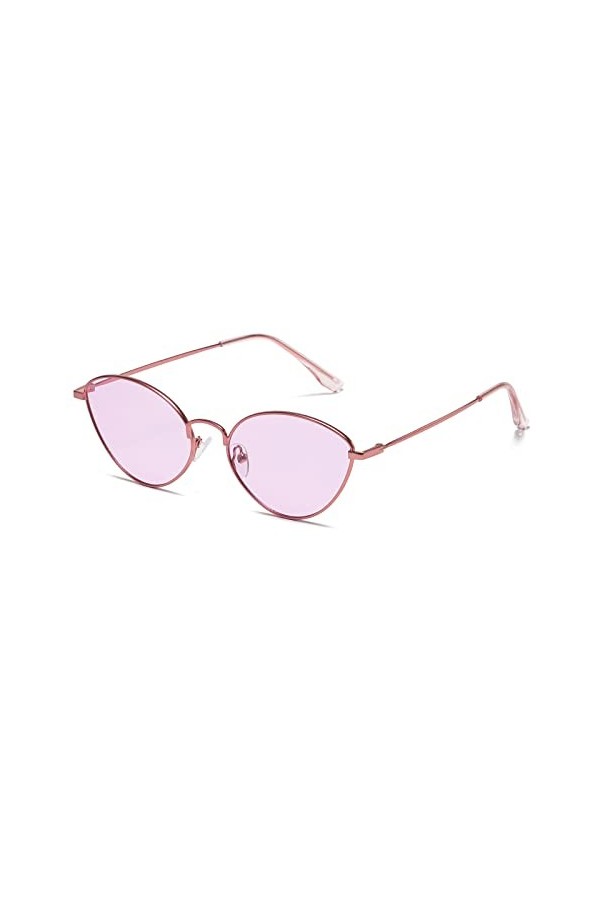 Long Keeper Lunette De Soleil Femme Oeil de Chat Mode Cateye Lunette Vintage Forme Chat Monture Metal UV400