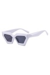 YAMEIZE Lunettes de Soleil Rectangle Flat Top Rhombus - pour Femmes Hommes Future Style Irregular Protection UV400 Tendance C