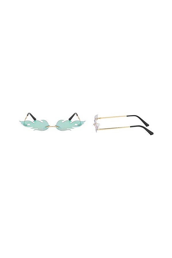 Aisoway Lunettes de soleil Flamme Femmes Hommes Rimless Lunettes de soleil Lunettes Vague Narrow Lunettes de soleil