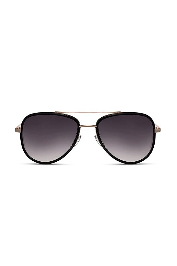 Cheapass Lunettes de soleil Femmes Robustes Cool Bords Dorés en Métal avec Verres Marron Recyclés Protégeant les Yeux