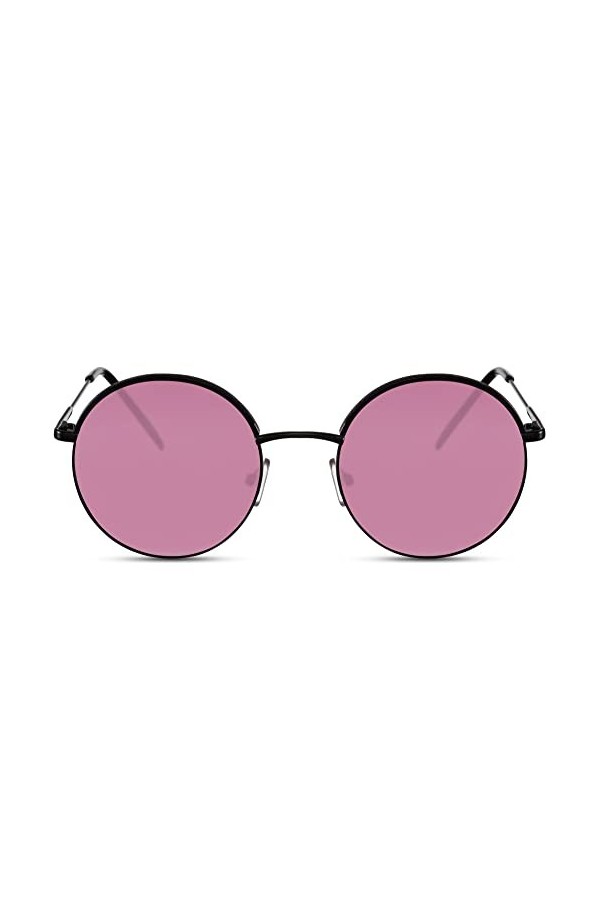 Cheapass Lunettes de soleil Femmes Style Vintage Rond en Métal avec Verres Violets Charmants Recyclés Bloquant les UV