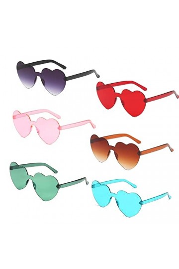 Lunettes Coeur, Lunettes de Soleil Coeur, Lunette de Soleil Rétro Sans Monture, Lunettes de Soleil Femme, Lunettes Vintage Hi
