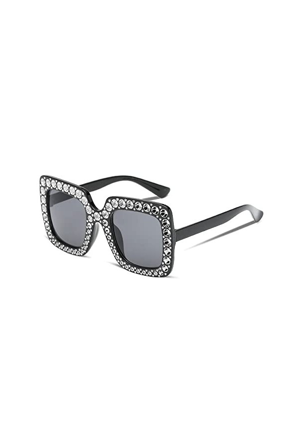 Lunettes de Soleil Rectangulaires pour Femmes Hommes Lunettes Carrées Vintage Années 80 Lunettes de Fête Lunettes de Soleil a