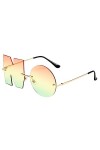 Lettre NO Lunettes de soleil sans monture, lunettes de soleil de protection UV au design unique irrégulier, lunettes de solei