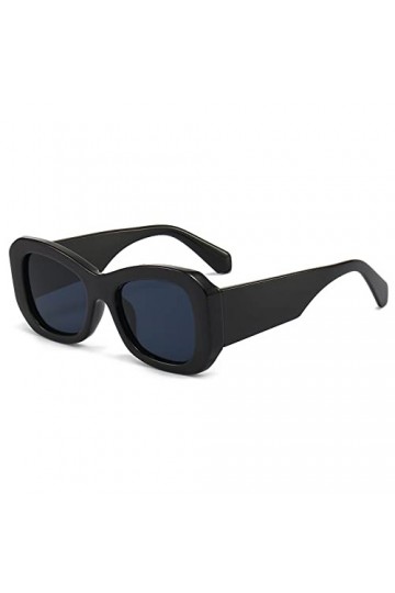 YAMEIZE Oversized Vintage Big Cat Eye - Lunettes de Soleil Wooden Rectangulaires pour Hommes Femmes Mode UV400 Lunettes Carré