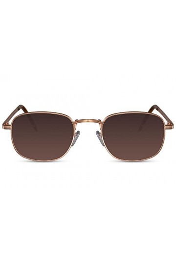 Cheapass Lunettes de soleil Femmes Hommes Mode Inspirée Étroite avec Verres Marron Recyclés en Plastique Bloquant UV