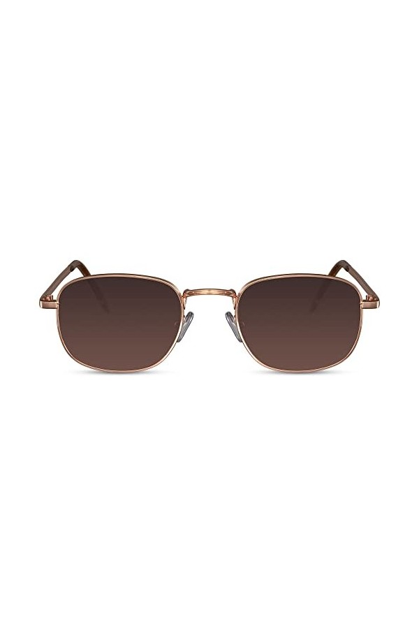 Cheapass Lunettes de soleil Femmes Hommes Mode Inspirée Étroite avec Verres Marron Recyclés en Plastique Bloquant UV