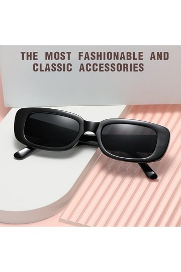 TSUWNO Lunettes de Soleil Rectangulaires Rétro UV400 pour Conduite Femmes.