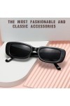 TSUWNO Lunettes de Soleil Rectangulaires Rétro UV400 pour Conduite Femmes.