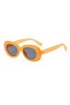 Long Keeper Lunettes de Soleil Femmes ovale retro Protection UV400 Ronde Plastique lunette de Soleil