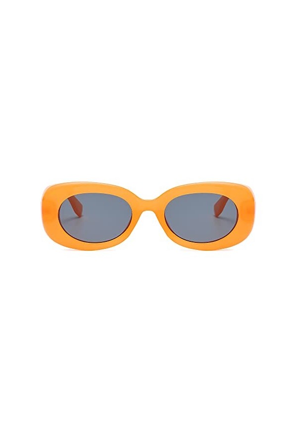 Long Keeper Lunettes de Soleil Femmes ovale retro Protection UV400 Ronde Plastique lunette de Soleil
