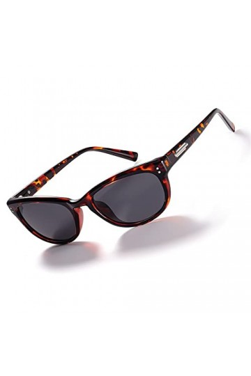LVIOE Lunettes de soleil classiques polarisées à monture étroite pour femme avec protection UV400, écaille de tortue