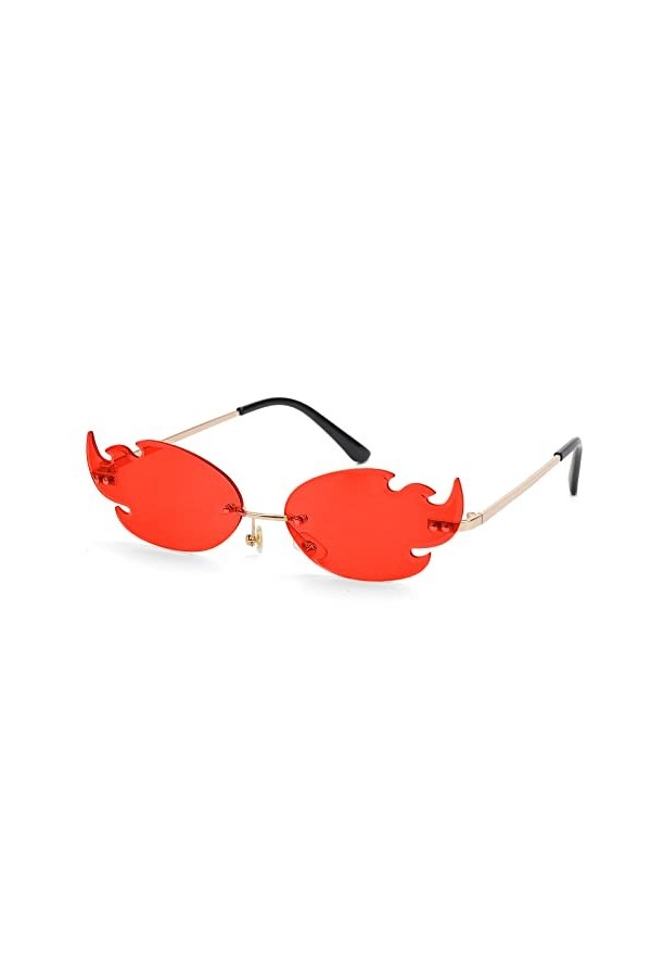 Pipihome Lunettes de Soleil Sans Monture, Nouveauté Parti Lunettes Flamme, Sans Cadre Lunette pour Anniversaires, Remises de 