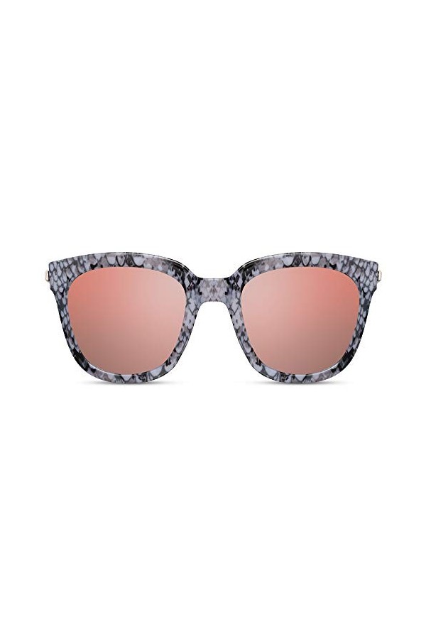 Cheapass Lunettes de Soleil Grises-Roses Serpent Oversize à Haut Plat XXL UV400 Lunettes Femmes
