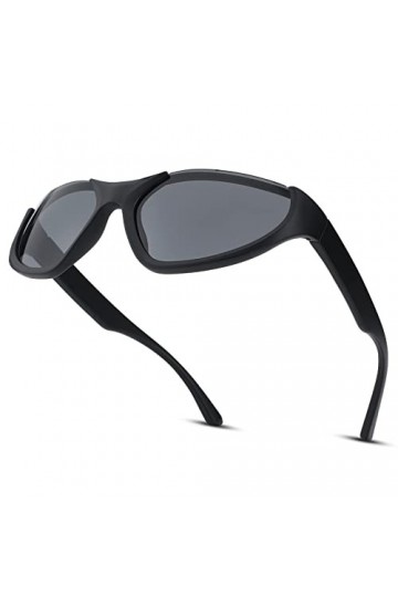 Pro Acme Lunettes de soleil pour homme et femme UV400 Lunettes de soleil de sport demi-cadre ovale Wrap Around Lunettes de so