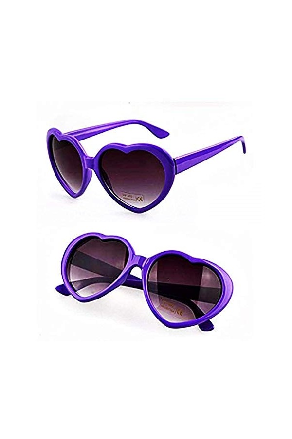 Lunettes de soleil femme vintage coeur - rigolotes - lolita - polarisées uv400 - violet - casual - moderne - fille