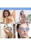 YUFFQOPC Lot de 2 paires de lunettes de soleil en forme de cœur - Style hippie - Style rétro - Rondes - Verres colorés - Pour