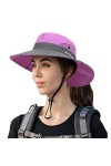 Chapeau de Soleil Boonie Protection UV Mesh Réglable Seau de Pêche Queue de Cheval Cap - Gris - Medium