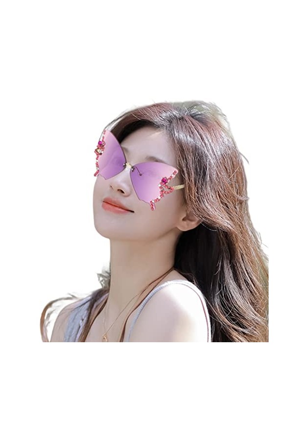 Jorzer Lunettes de soleil de papillon diamant Femmes Lunettes de soleil mignons Lunettes de soleil vintage Lunes de soleil Sp