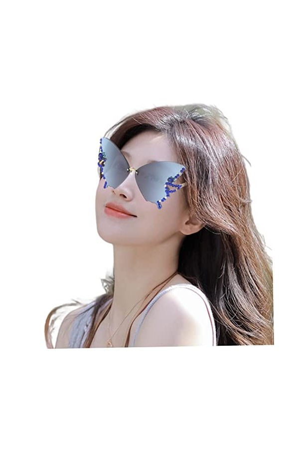 Jorzer Lunettes de soleil de papillon diamant Femmes Lunettes de soleil mignons Lunettes de soleil vintage Lunes de soleil Sp