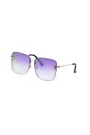 eexuujkl Lunettes de Soleil carrées Femme Lunettes colorées Multicolores Plage extérieure métal résine léger Style Simple Fem