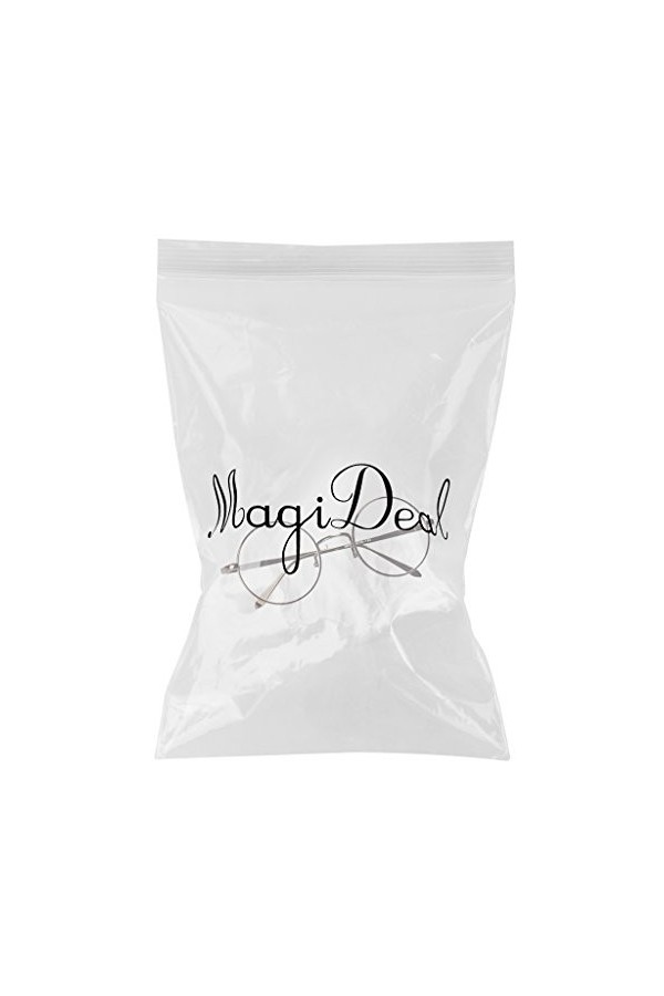 Lunettes Unisexe Rétro Lentille Claire Ronde Monture en Métal Couleur de Bronze