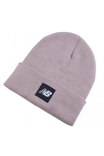 New Balanc Adult Knit Cuffed Beanie with Flying NB Woven Patch Logo, Mindful Grey