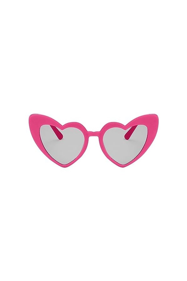 Anulely Lunettes de soleil coeur pour femme | Lunettes rétro colorées de style cœur avec protection UV,Lunettes de couleur bo
