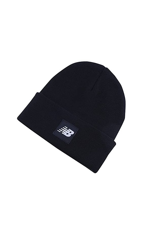 New Balanc Adult Knit Cuffed Beanie with Flying NB Woven Patch Logo, Mindful Grey