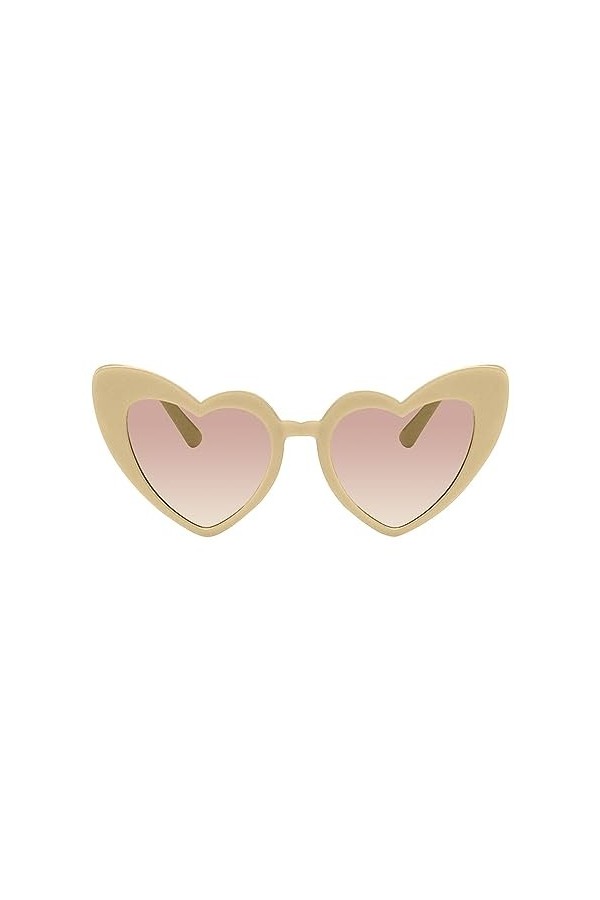 Anulely Lunettes de soleil coeur pour femme | Lunettes rétro colorées de style cœur avec protection UV,Lunettes de couleur bo