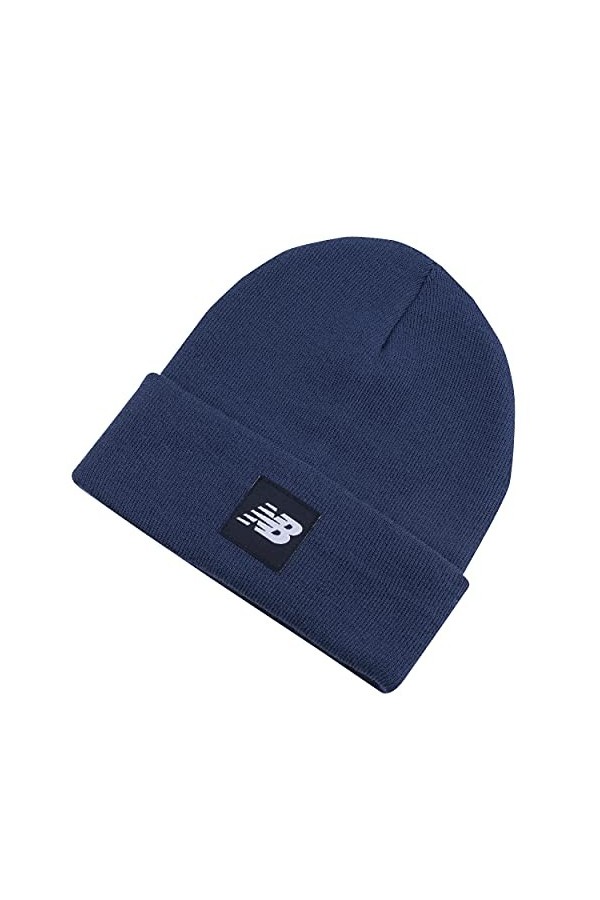 New Balanc Adult Knit Cuffed Beanie with Flying NB Woven Patch Logo, Mindful Grey