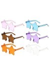 GXFCAI Lunettes de soleil sans monture en forme détoile - Transparentes - Couleur bonbon - Pentagramme - Costume Fa - Pour f