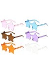 GXFCAI Lunettes de soleil sans monture en forme détoile - Transparentes - Couleur bonbon - Pentagramme - Costume Fa - Pour f