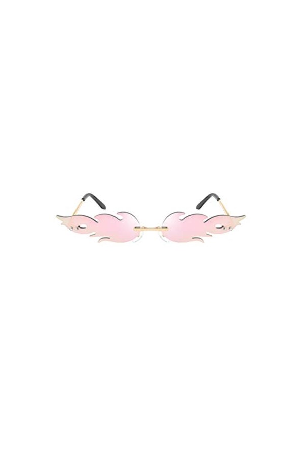 TOYANDONA 1Pc Mode Flamme Lunettes de Soleil Lunettes en Métal Clair Lunettes sans Cadre Nuances pour Les Femmes de Fête Fill